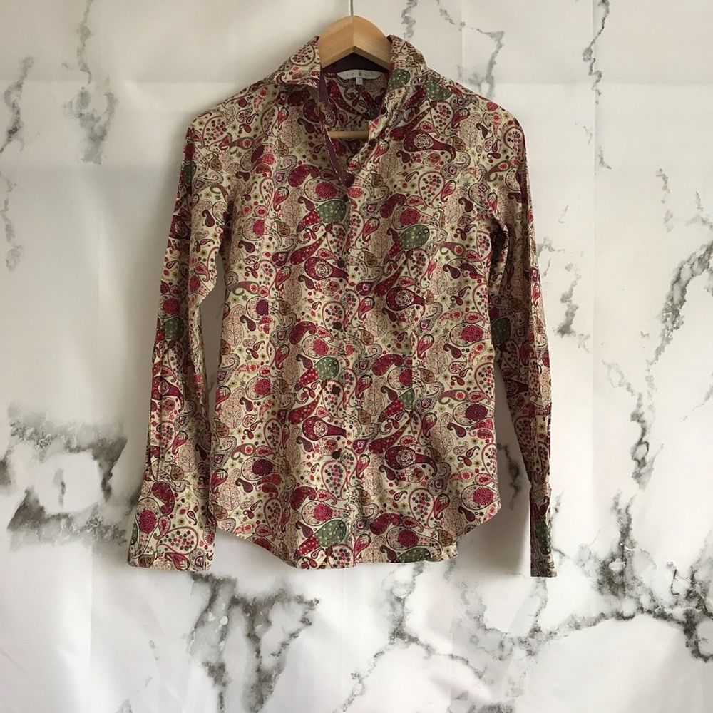 Robert Talbott Paisley Button Front Blouse - image 1